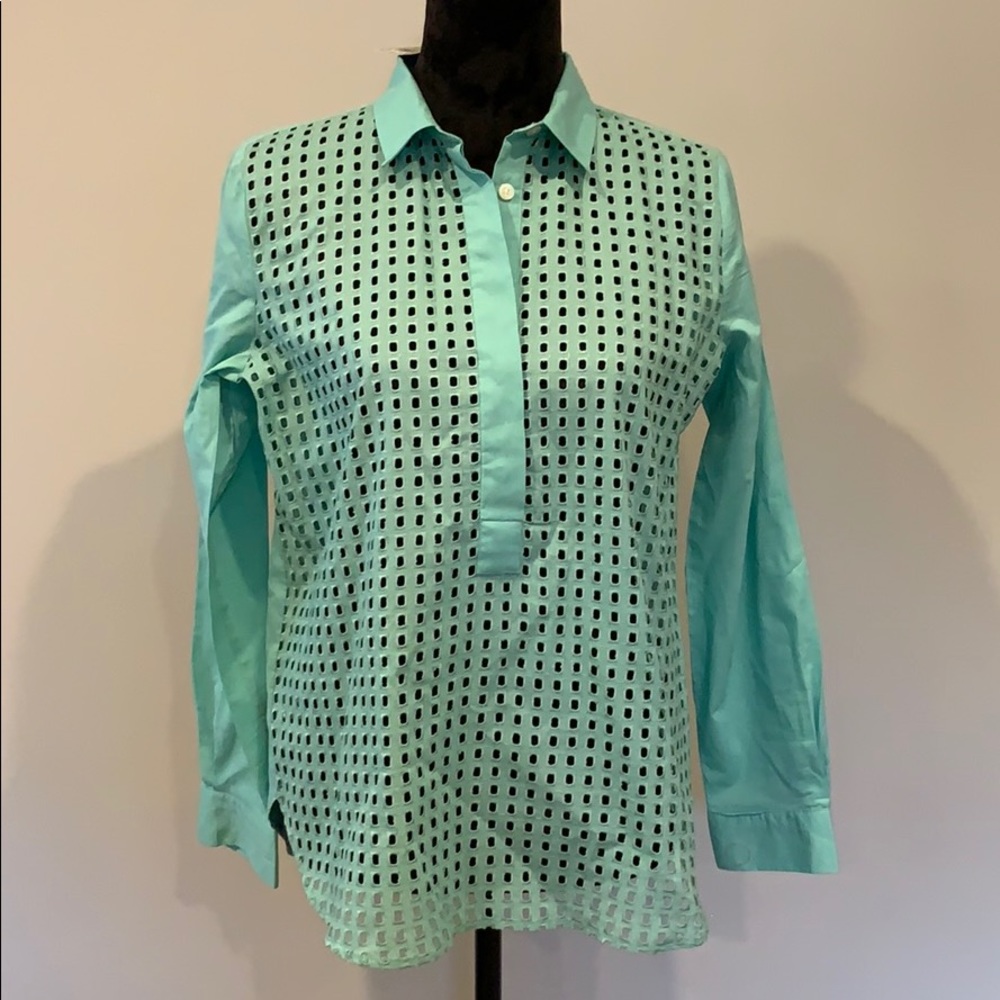 Loft 3/4 button woven cotton shirt 🌸